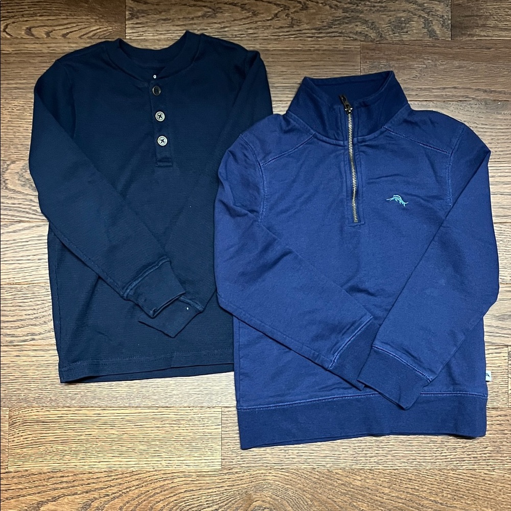 Tommy Bahama Kids Navy Zip-Up and Henley Set